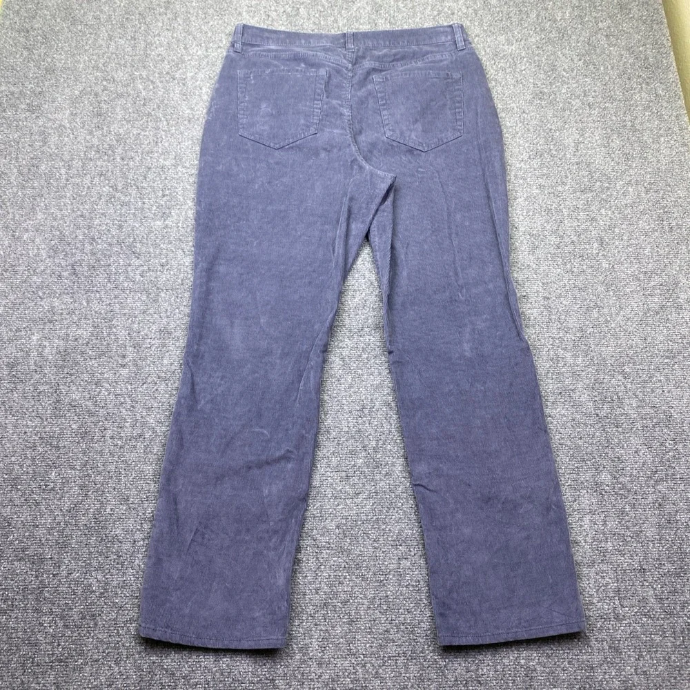 LL Bean BeanFlex Straight Leg Favorite Fit Corduroy Pants Blue 14 Reg 520828